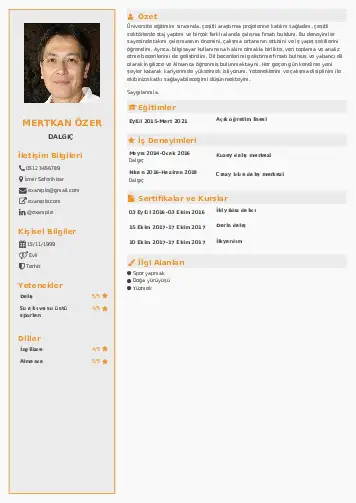 Dalgıç CV Örnekleri cv indir